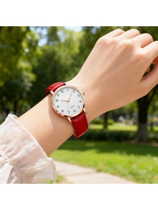 Women\'s Red Analog Specially Stylish Quartz Pointer Design Round Wrist Watch main image 6